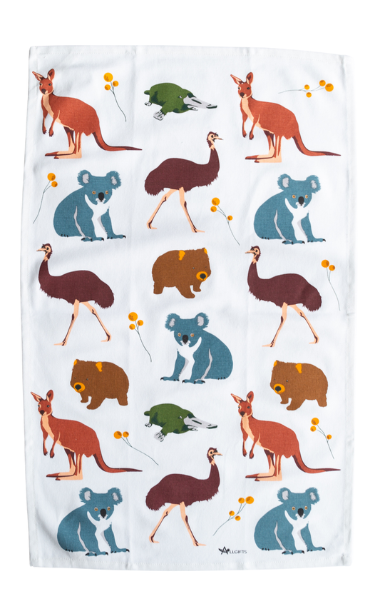 Australian Animals Tea Towel