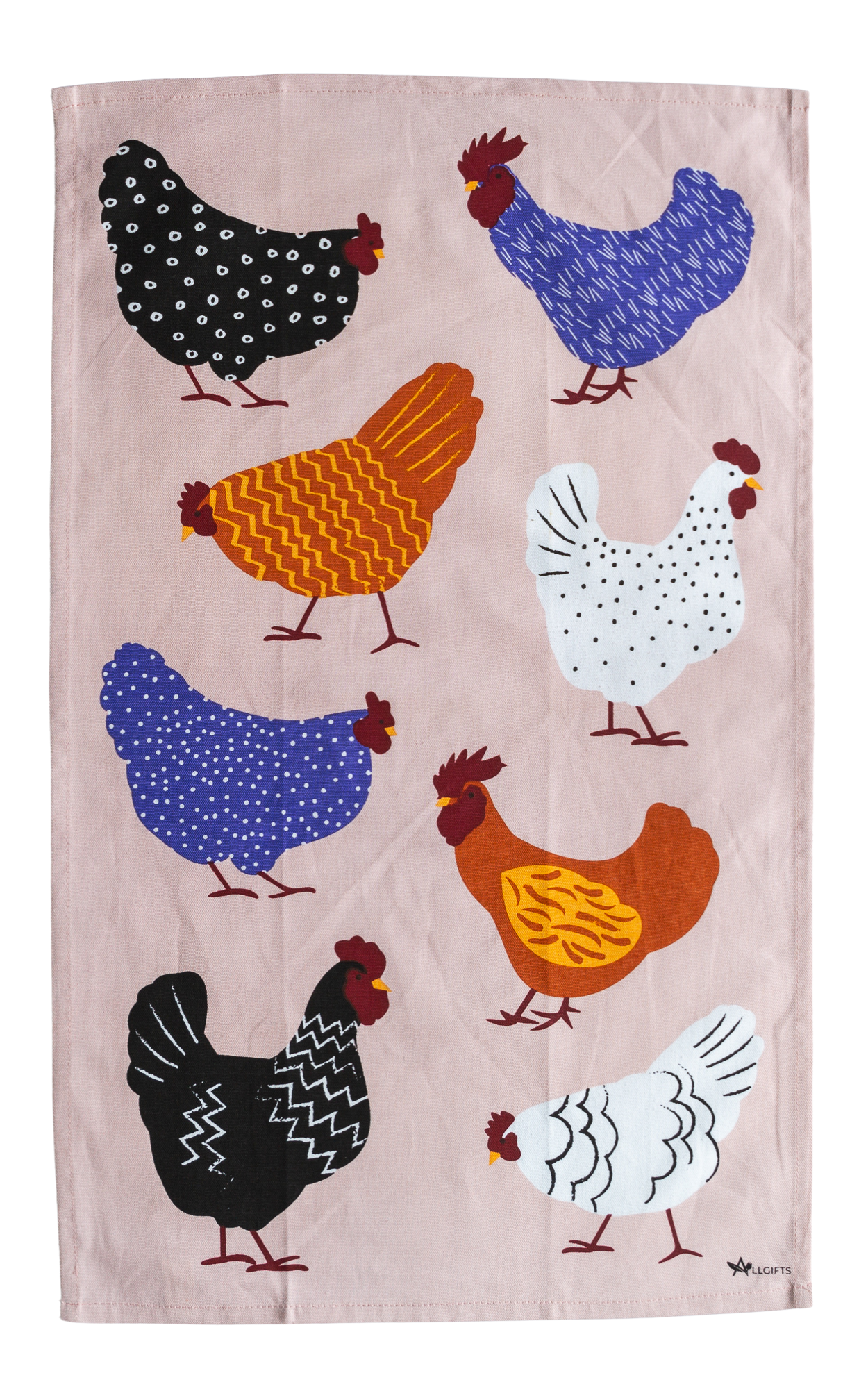 Bright Hen Tea Towel