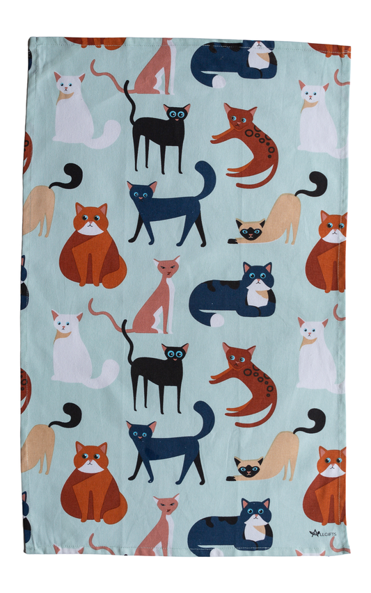 Colourful Cats Tea Towel