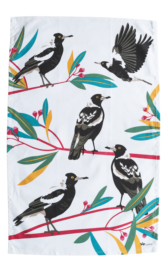 Magpies Tea Towel