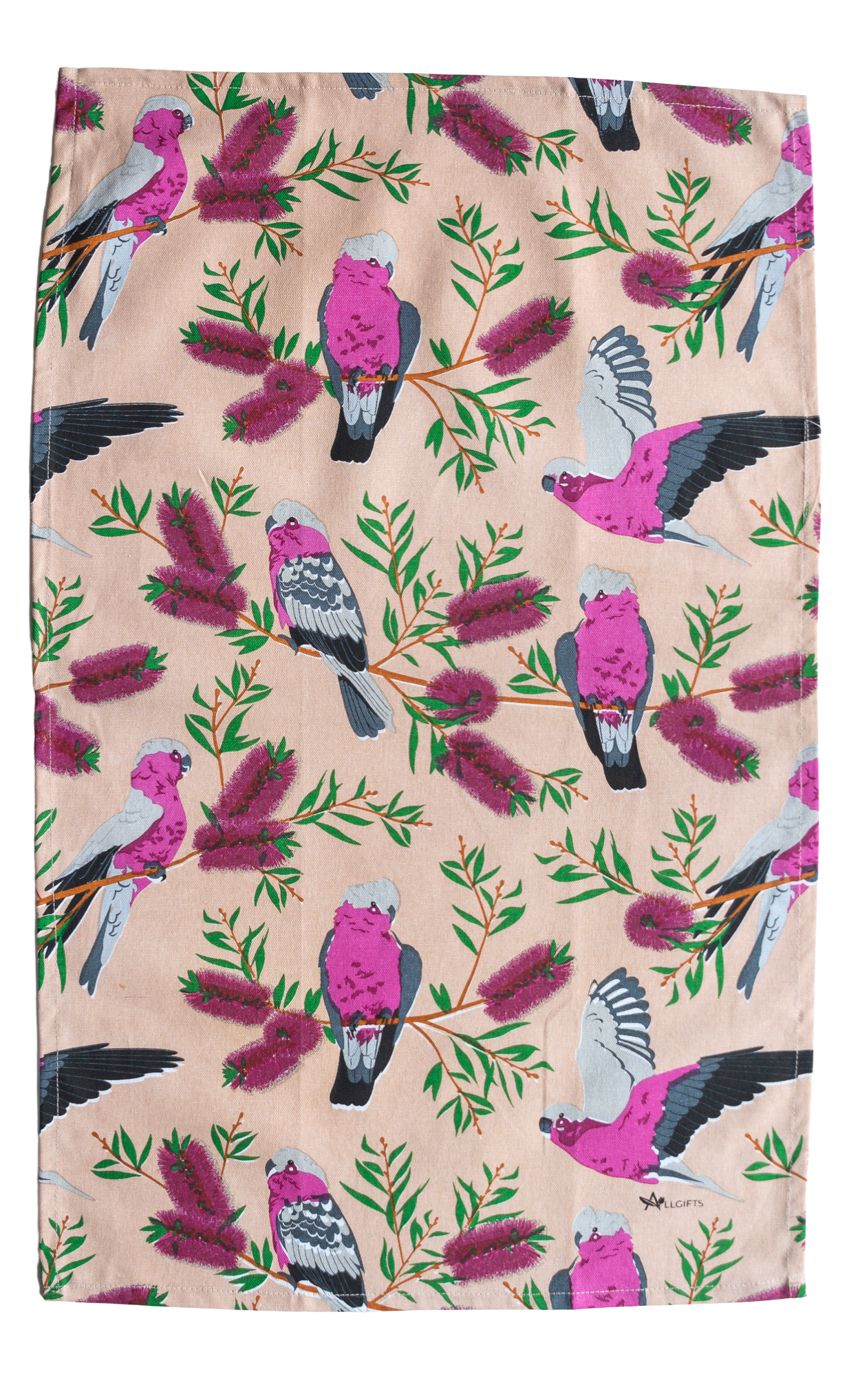 Peach Galah Tea Towel