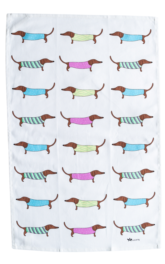 Sausage Dog Tea Towel