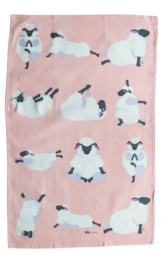 Yoga Sheep Tea Towel