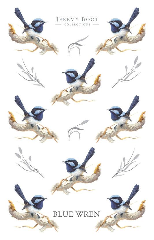 Jeremy Boot Cotton Tea Towel - Blue Wren