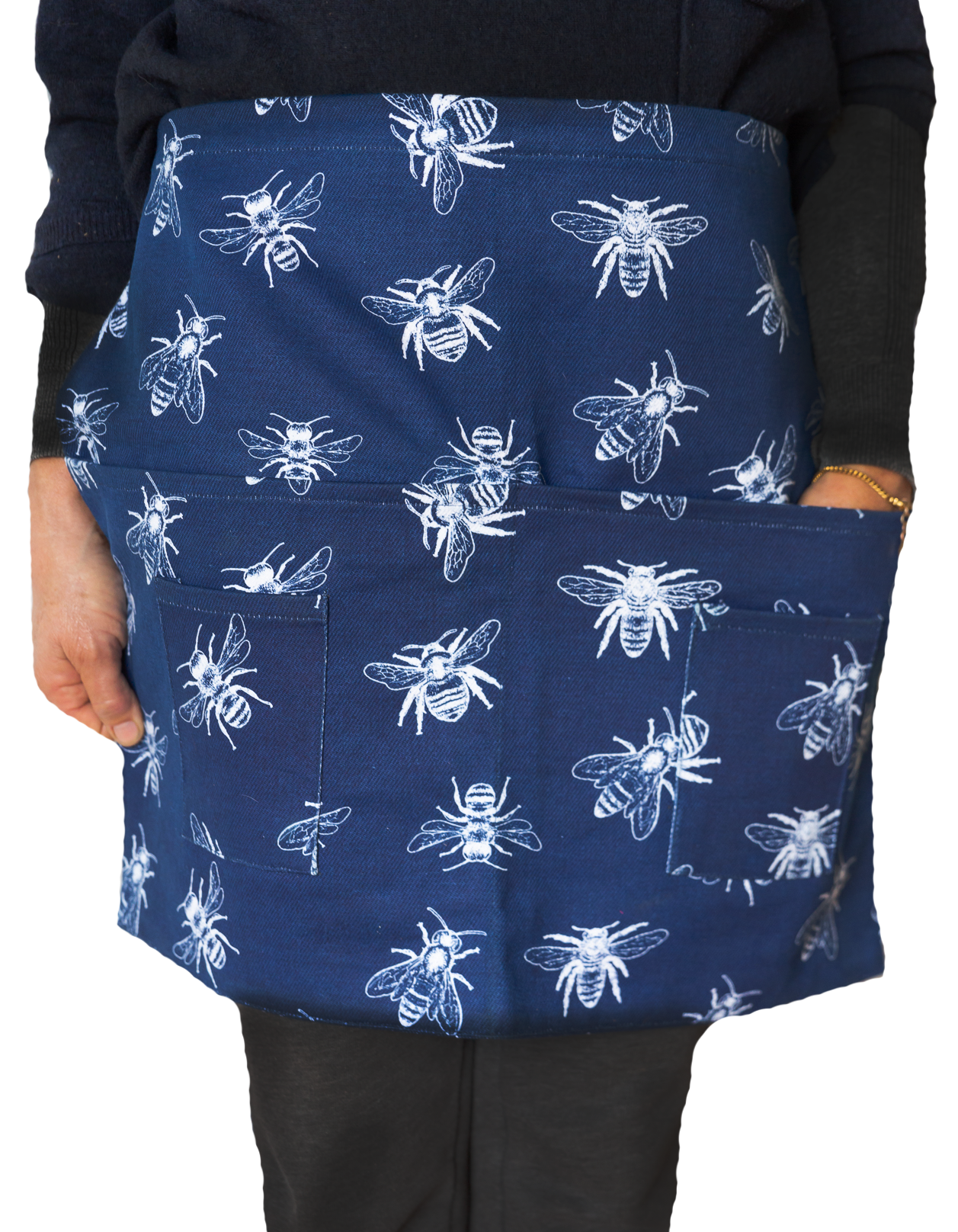 Waist Apron - Navy Bee