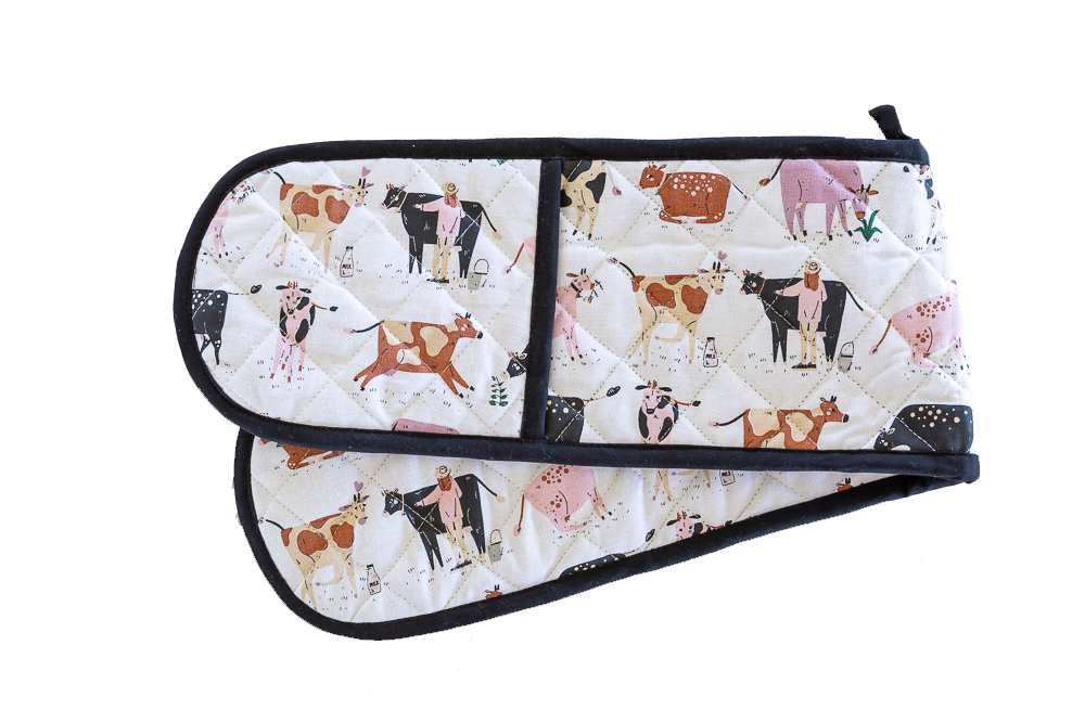 Dairy Cow Double Handed Oven Glove