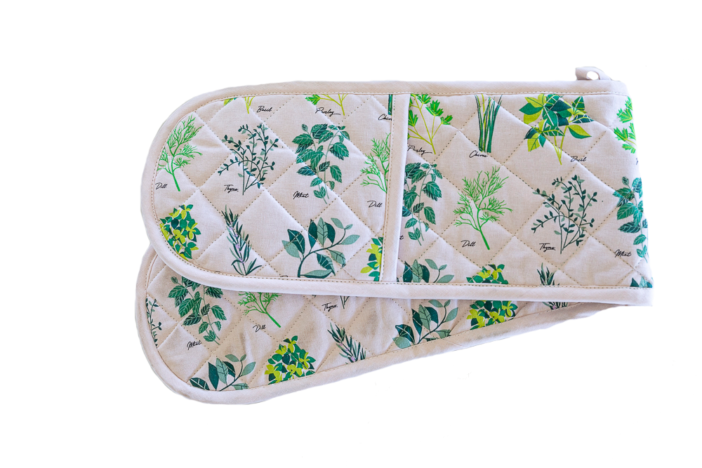 Culinary Herbs Double Handed Oven Glove