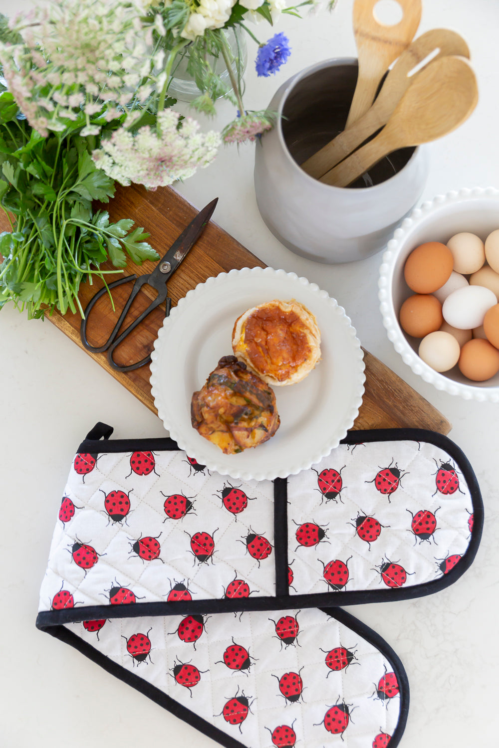 Ladybird Double Handed Oven Glove