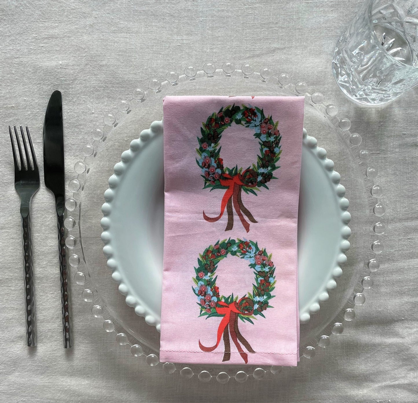 Xmas Wreath - Cotton Napkins (set of 4)