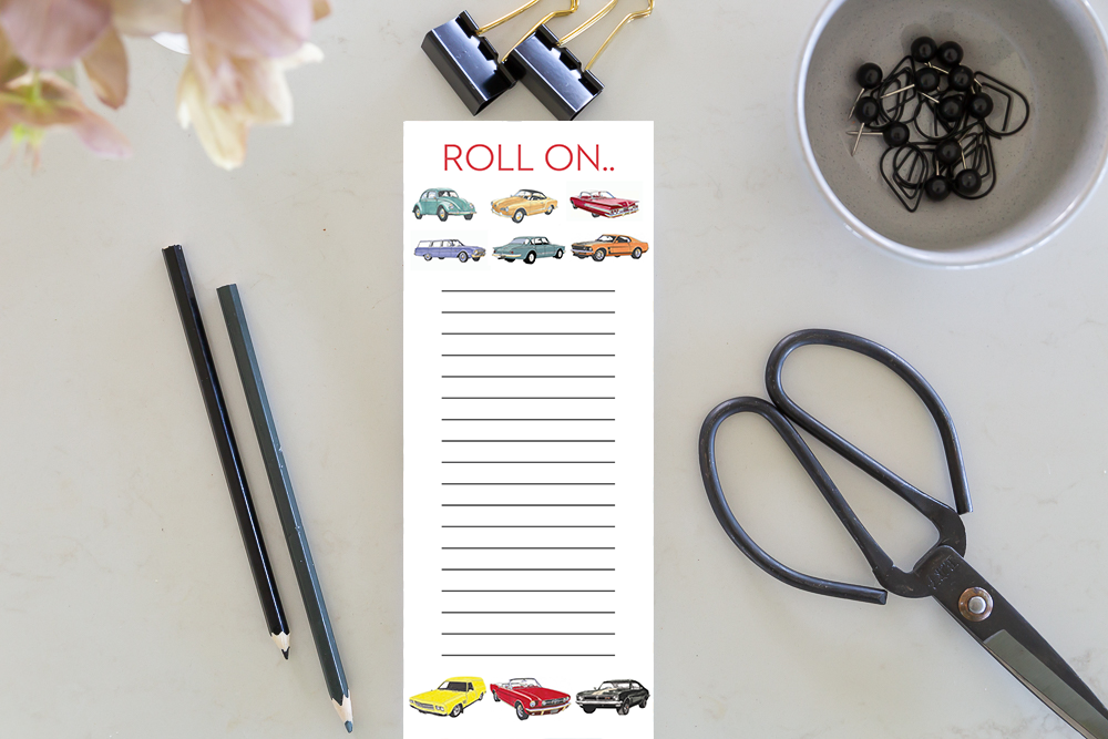 Classic Cars - Shopping List Jotter