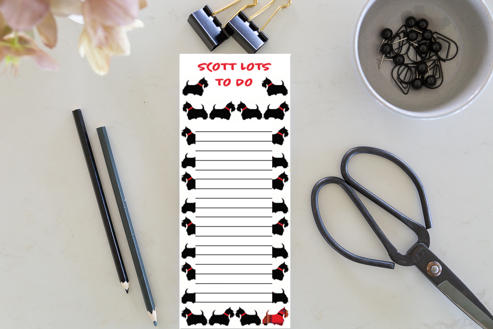 Scottie Dog - Shopping List Jotter