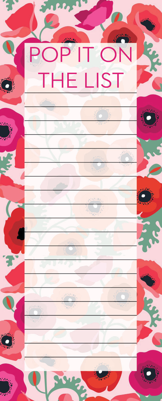 Poppies - Shopping List Jotter