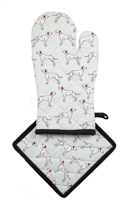 Dalmatian Oven Glove and Pot Holder set