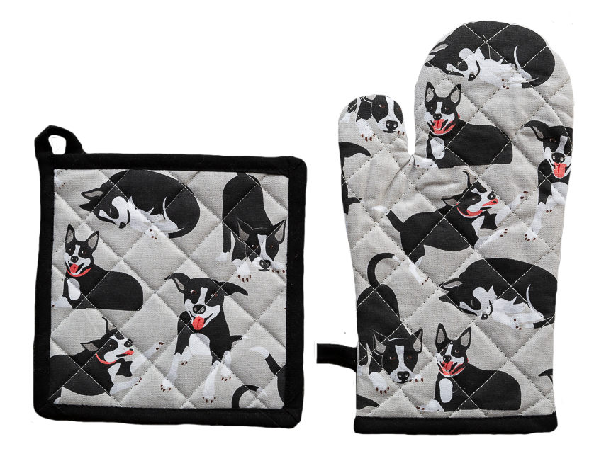 Farm Dog Oven Glove and Pot Holder set