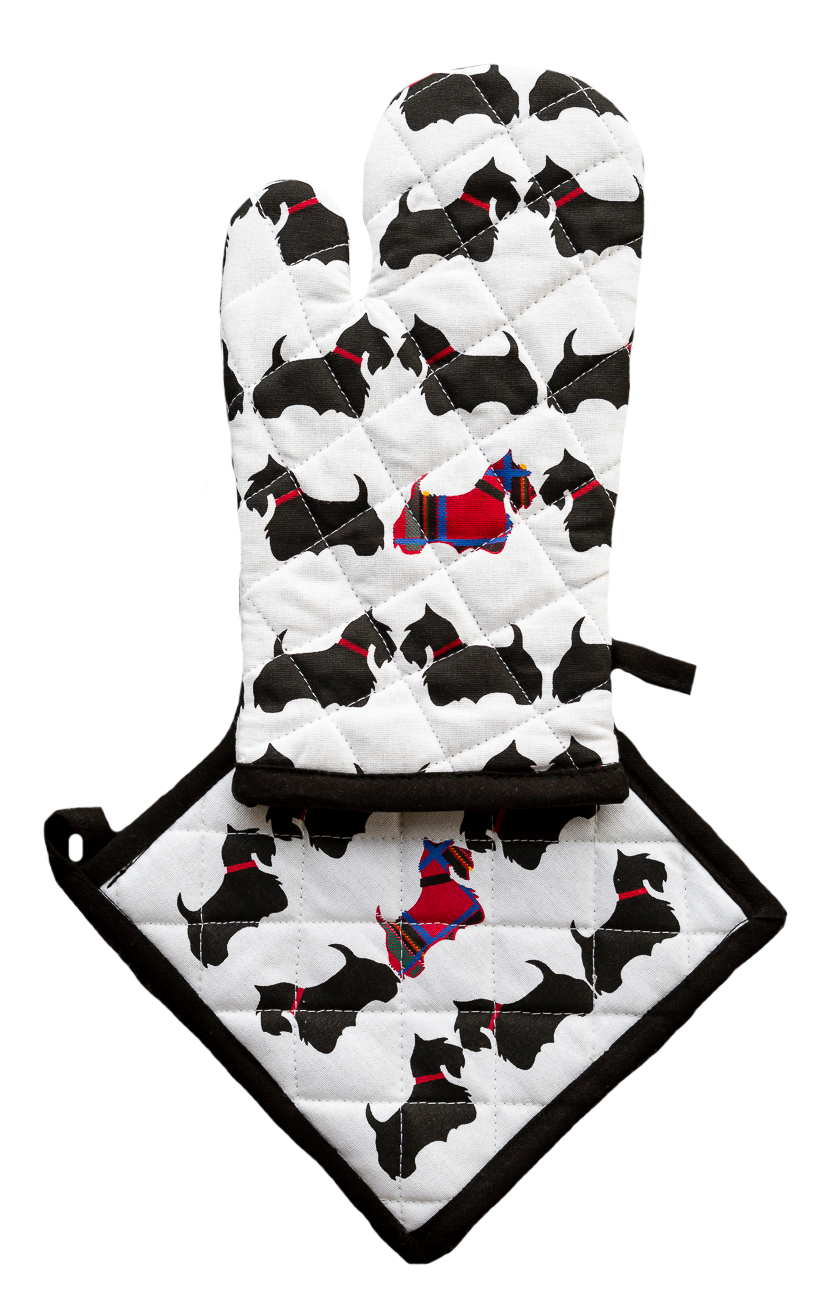 Scottie Dog Oven Glove and Pot Holder set