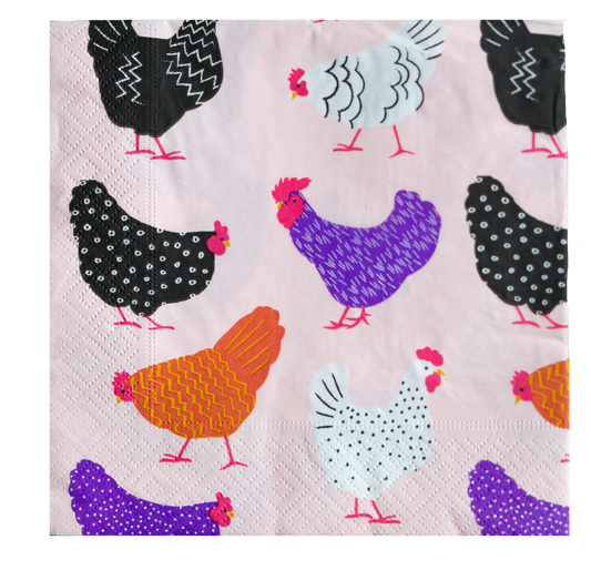 Bright Hen - pack of 20 paper napkins