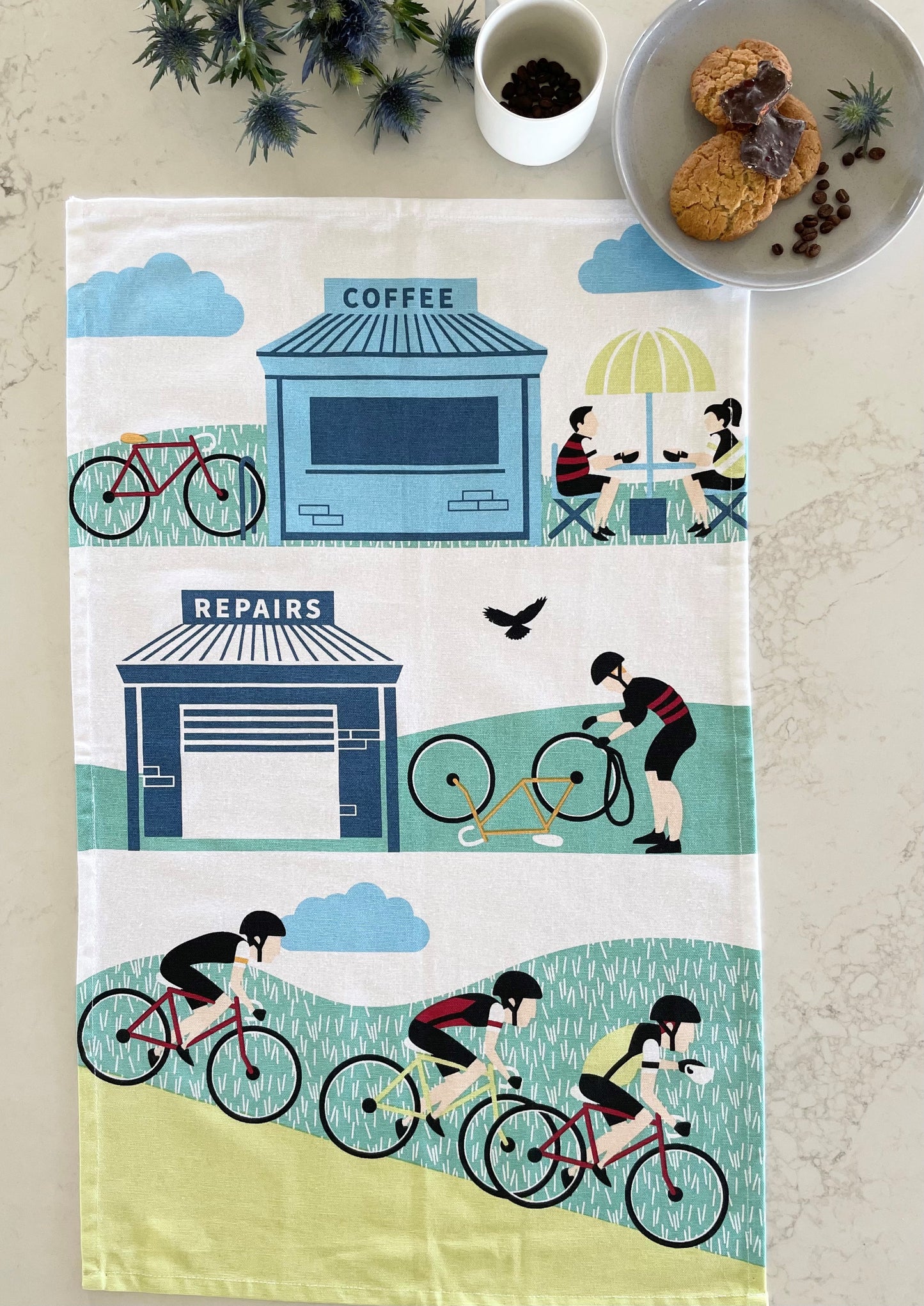 Cycling Tea Towel