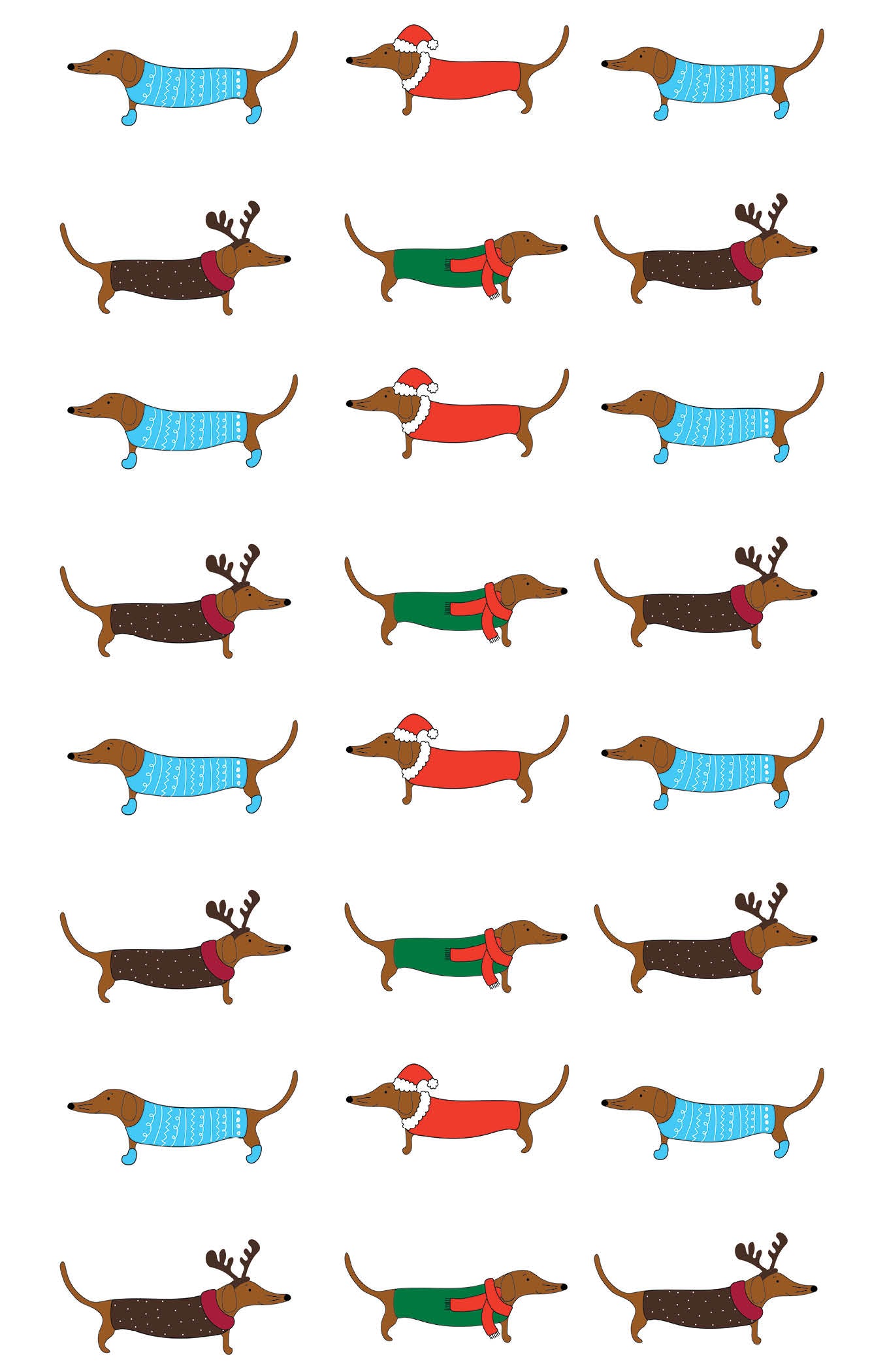 Xmas Dogs Tea Towel